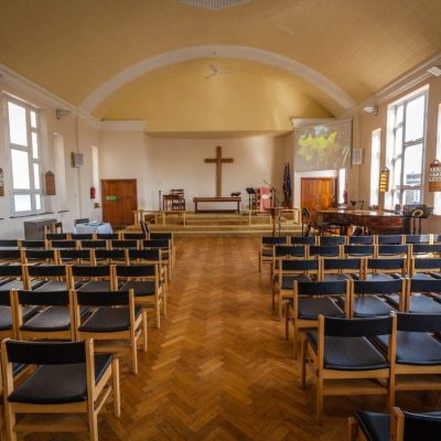 Empty chairs in the church